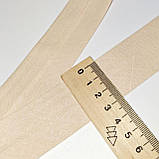Коса бейка бавовняна однотон світло-бежева 30мм, фото 2