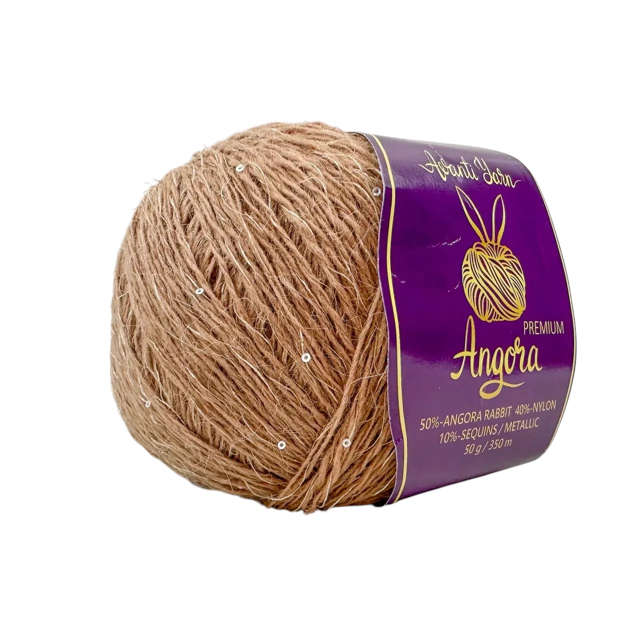 Avanti Yarn ANGORA PREMIUM (Ангора Преміум) № ЕF 38/101 коричневий (Пряжа ангора з люрексом і паєтками)