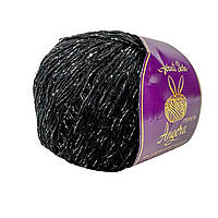 Avanti Yarn ANGORA PREMIUM (Ангора Преміум) № ЕF 21/101 чорний (Пряжа ангора люрекс срібло паєтка срібло)