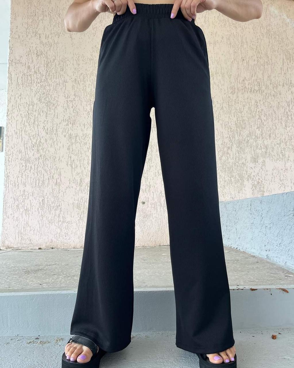 Жіночі штани ПАЛАЦО в рубчик, фото 1