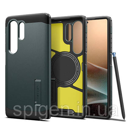 Чохол Spigen для Samsung Galaxy S25 Ultra — Tough Armor MagFit, Abyss Green (ACS08966), фото 1