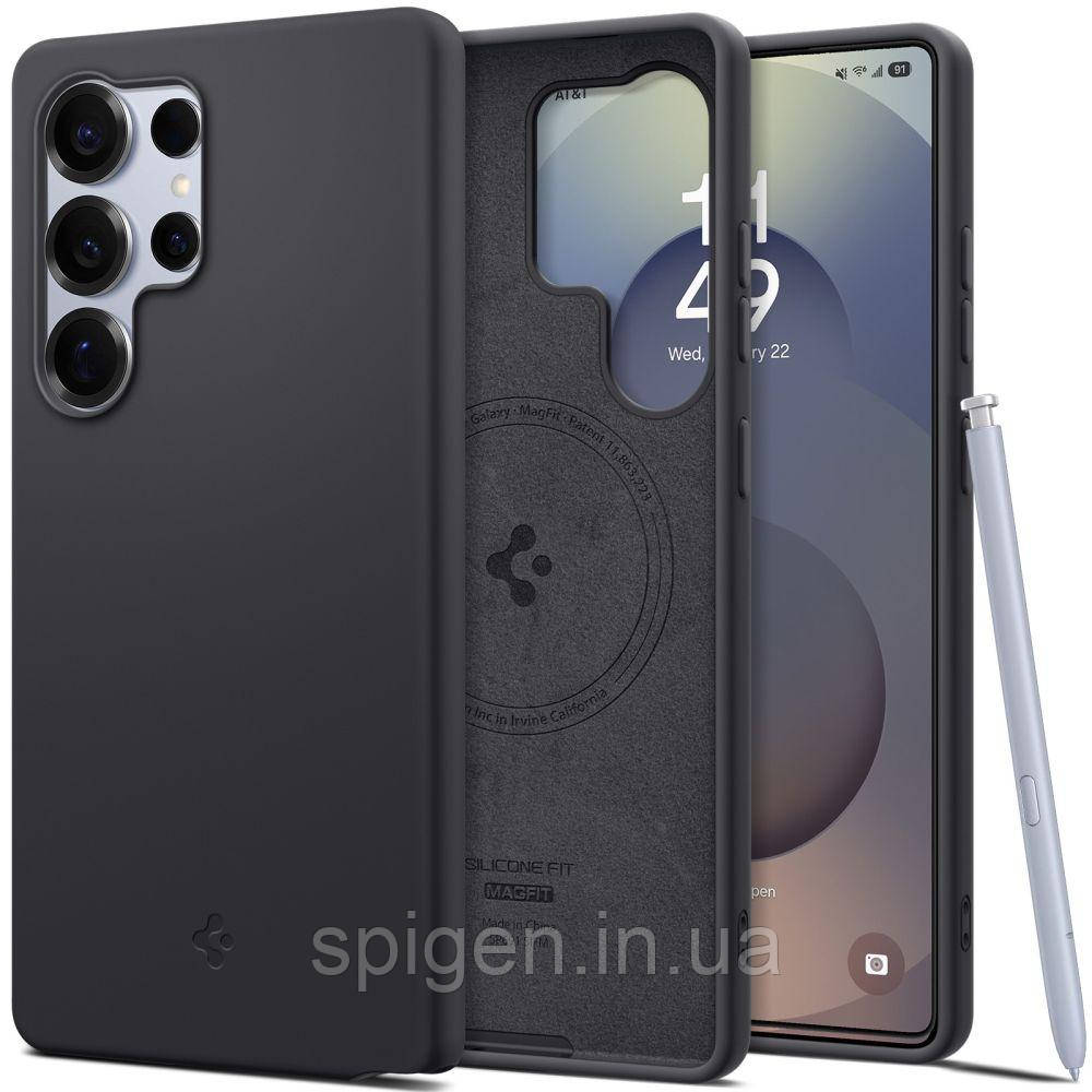 Чохол Spigen для Samsung Galaxy S25 Ultra - Silicone Fit MagFit, Black (ACS09017)
