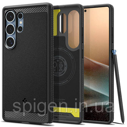 Чохол Spigen для Samsung Galaxy S25 Ultra - Rugged Armor MagFit, Matte Black (ACS08951), фото 1