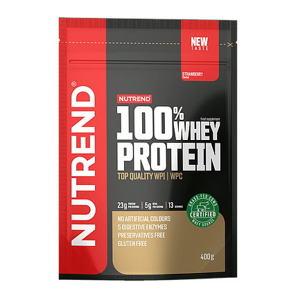 Протеин Nutrend 100 % Whey Protein 400 g Strawberry, фото 1