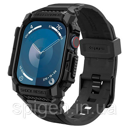 Чохол і ремінець Spigen для Apple Watch 10 (42mm) - Rugged Armor Pro 2 in 1, Matte Black (ACS08591), фото 1