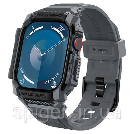 Чохол і ремінець Spigen для Apple Watch 10 (46mm) - Rugged Armor Pro 2 in 1, Dark Gray (ACS08605), фото 1