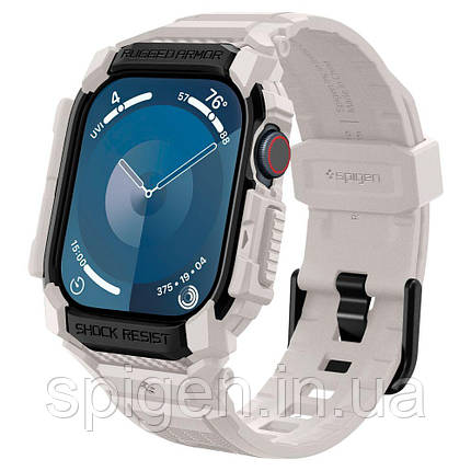 Чохол і ремінець Spigen для Apple Watch 10 (46mm) - Rugged Armor Pro 2 in 1, Dune Beige (ACS08607), фото 1