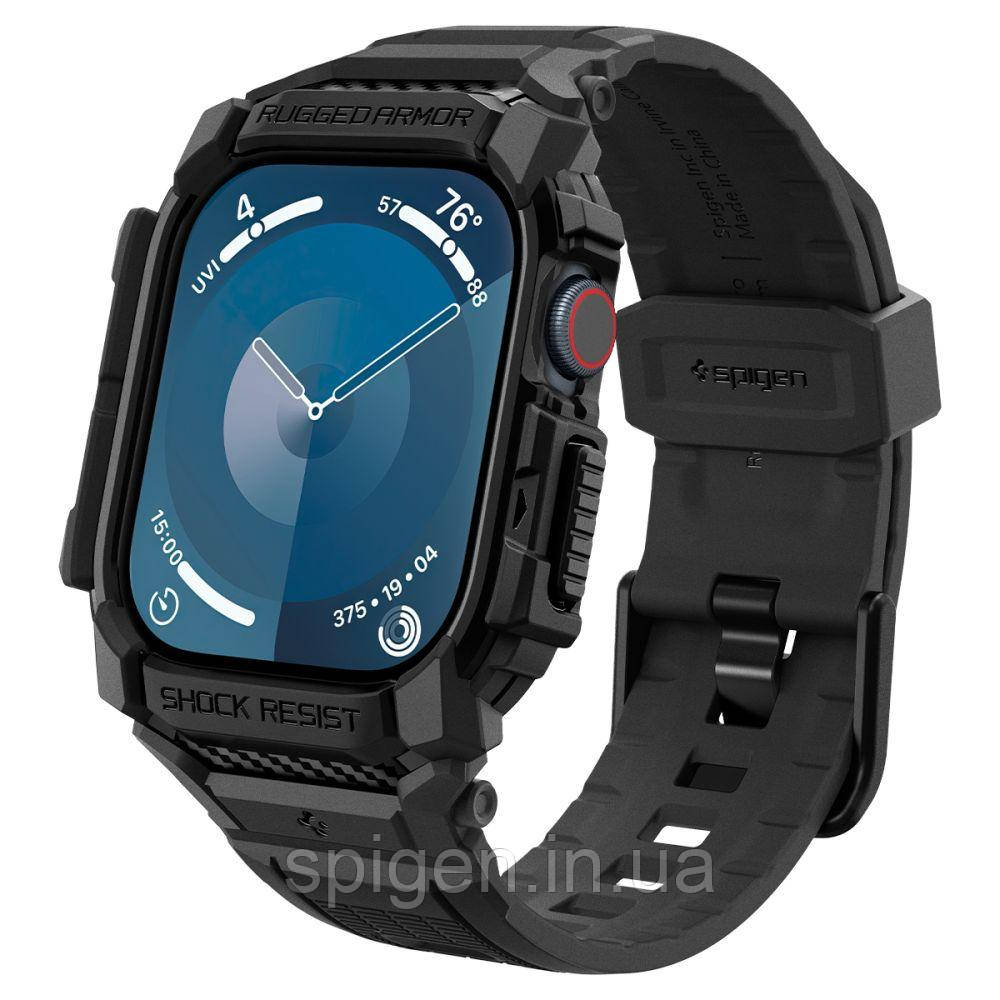 Чохол і ремінець Spigen для Apple Watch 10 (46mm) - Rugged Armor Pro 2 in 1, Black (ACS08604)