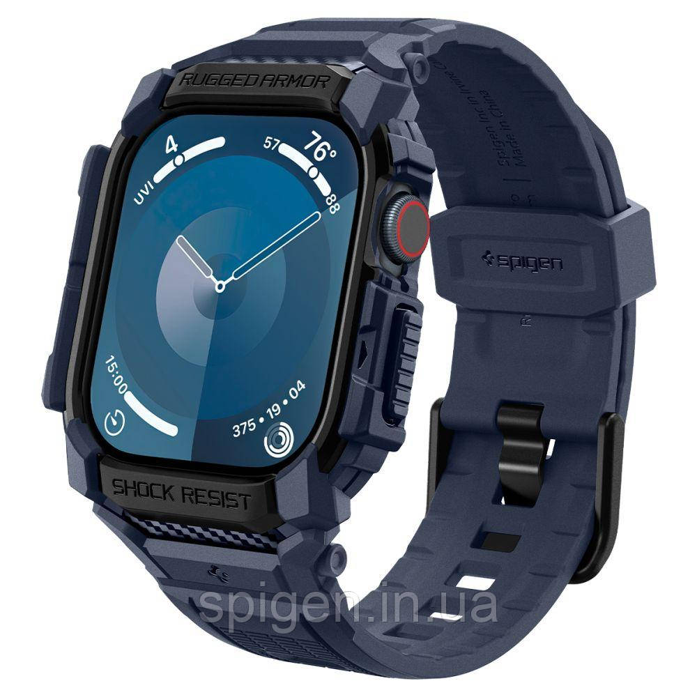 Чохол і ремінець Spigen для Apple Watch 10 (46mm) - Rugged Armor Pro 2 in 1, Navy Blue (ACS08606)