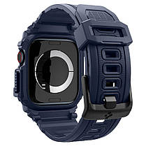 Чохол і ремінець Spigen для Apple Watch 10 (46mm) - Rugged Armor Pro 2 in 1, Navy Blue (ACS08606), фото 4