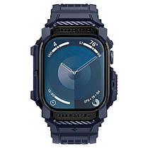 Чохол і ремінець Spigen для Apple Watch 10 (46mm) - Rugged Armor Pro 2 in 1, Navy Blue (ACS08606), фото 5