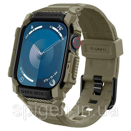Чохол і ремінець Spigen для Apple Watch 10 (46mm) - Rugged Armor Pro 2 in 1, Vintage Khaki (ACS08608), фото 1