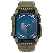 Чохол і ремінець Spigen для Apple Watch 10 (46mm) - Rugged Armor Pro 2 in 1, Vintage Khaki (ACS08608), фото 6