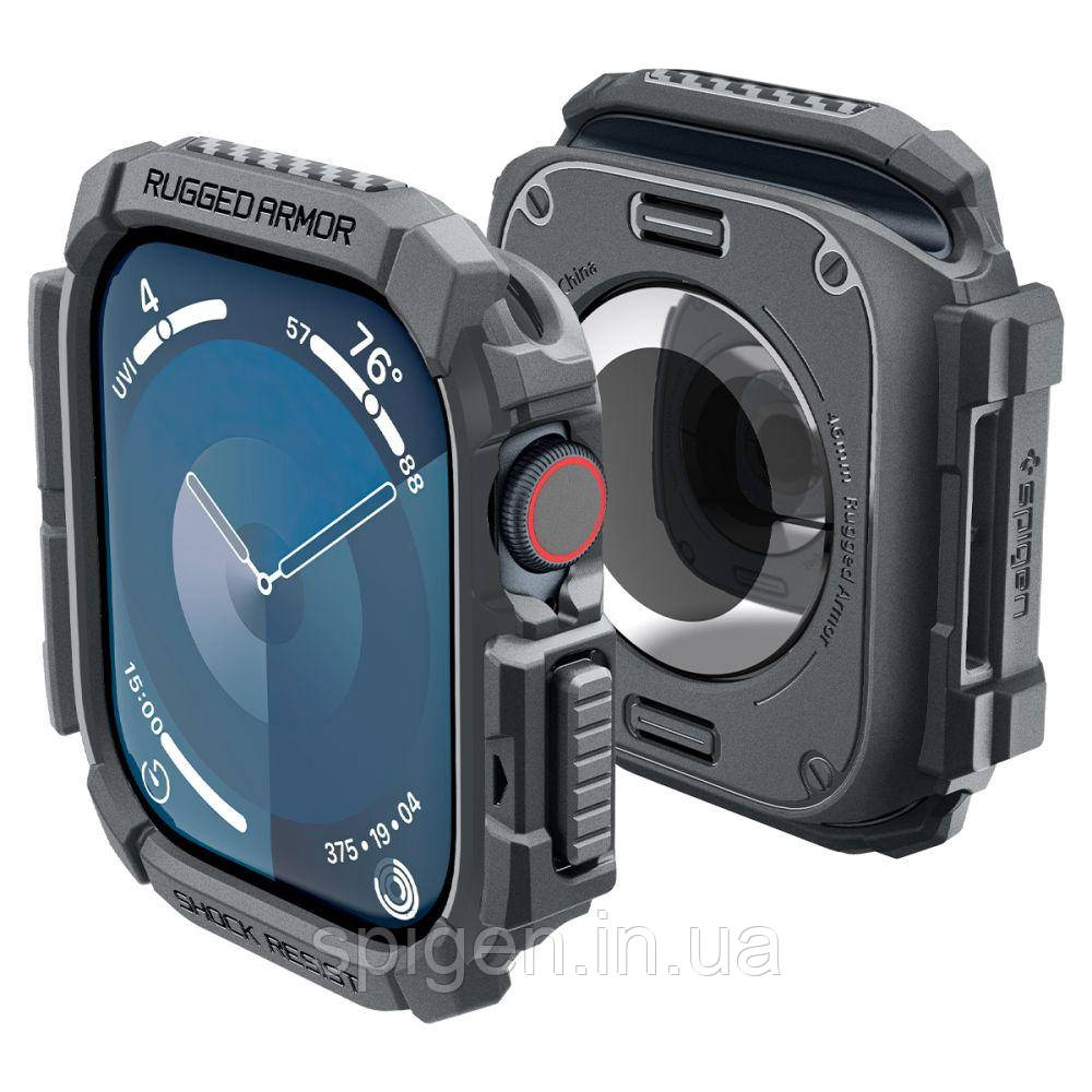 Чохол Spigen для Apple Watch 10 (46 mm) - Rugged Armor, Dark Grey (ACS08598)