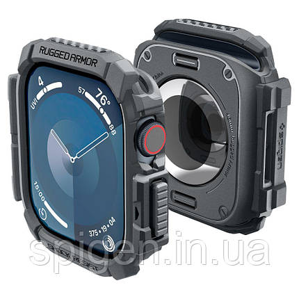 Чохол Spigen для Apple Watch 10 (46 mm) - Rugged Armor, Dark Grey (ACS08598), фото 1