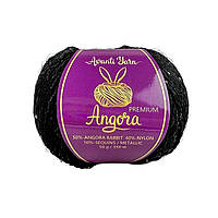 Avanti Yarn ANGORA PREMIUM (Ангора Преміум) № EF21/2008 чорний (Пряжа ангора люрекс чорний паєтка срібло)