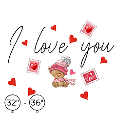 Наліпка на кулю 32"-36" - I love you