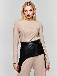 Жіночий напівкорсет з еко-шкіри чорний Modna KAZKA MKSH2609-2