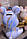 Ведмідь органайзер - ключниця - скарбничка 23 см у стилі BE@RBRICK (Ніжно-блакитний мармур), фото 8