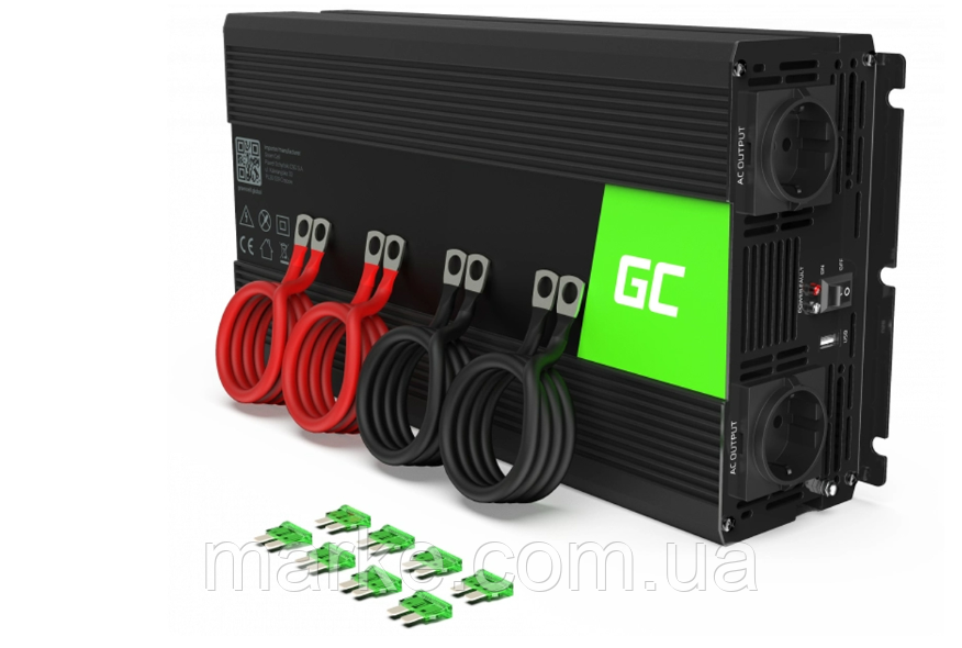 Автомобільний інвертор Green Cell 24V на 230V 2000W/4000W (INV20) Чистий синус (mrk)