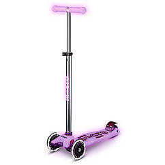 Дитячий самокат Micro серії Maxi Deluxe Glow LED – Сяйнисто-пурпуровий MMD367