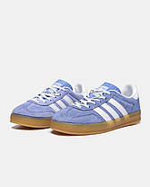 Кросівки Adidas Gazelle Indoor Blue Адідас Газель блакитні кеди натуральна замша демісезон унісекс, фото 2