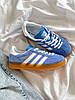 Кросівки Adidas Gazelle Indoor Blue Адідас Газель блакитні кеди натуральна замша демісезон унісекс, фото 7