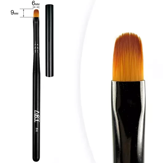 Пензлик для гелю Gel Brush Oval Art 4, 9 мм, фото 1