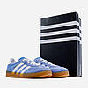 Кросівки Adidas Gazelle Indoor Blue Адідас Газель блакитні кеди натуральна замша демісезон унісекс, фото 9