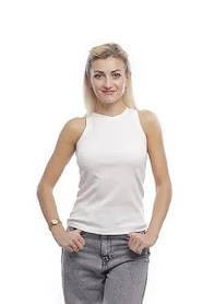 Майка жіноча з бавовни рубчик Bono 950102 біла (розміри 42-50)