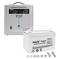 Комплект Volt Polska SINUS PRO 2000E 12/230V 1250/2000W + Акумулятор гелевий 4SUN MAXX GEL 100 Ah (mrk)
