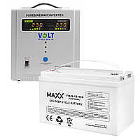 Комплект Volt Polska SINUS PRO 2000E 12/230V 1250/2000W + Акумулятор гелевий 4SUN MAXX GEL 120 Ah (mrk)