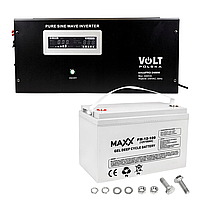 Комплект Volt Polska SINUS PRO 2400W 12/230V 1600/2400W + Акумулятор гелевий 4SUN MAXX GEL 100 Ah (mrk)
