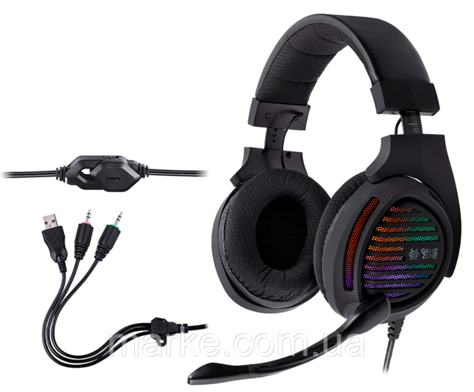 Комп'ютерна аудіо гарнітура Tracer GAMEZONE Aligator RGB Rainbow LED (TRASLU46466) (mrk), фото 1