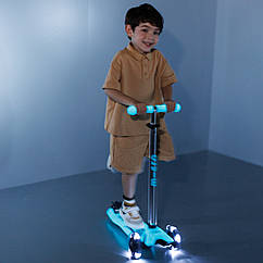 Дитячий самокат Micro серії Maxi Deluxe Glow LED – Синій кришталь MMD366