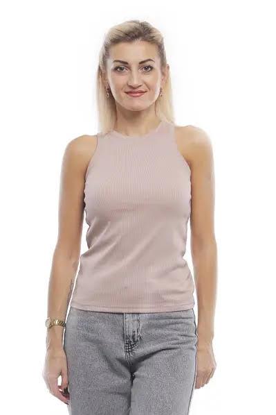 Майка жіноча з бавовни рубчик Bono 950159 бежева (розміри 42-50)