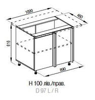Кухня Тіна нижня секція Н 100 корпус і фасад ДСП висота 816 мм (Світ Меблів ТМ)