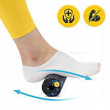 Масажний ролик (валик, ролер) 4FIZJO Mini Foam Roller 15 x 5.3 см 4FJ0035 Black/Blue Poland, фото 5