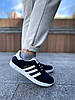 Кросівки чоловічі Adidas Originals Gazelle Адідас Газель низькі чорно-білі замша чорно-білі В'єтнам, фото 11