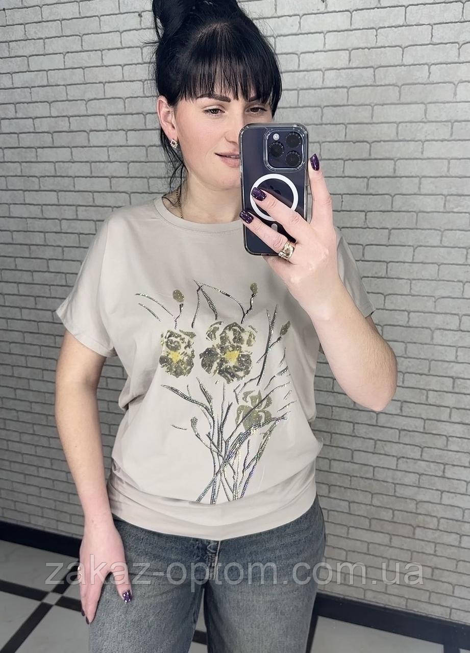 Футболка жіноча оптом (M-2XL) Китай 25026-133695