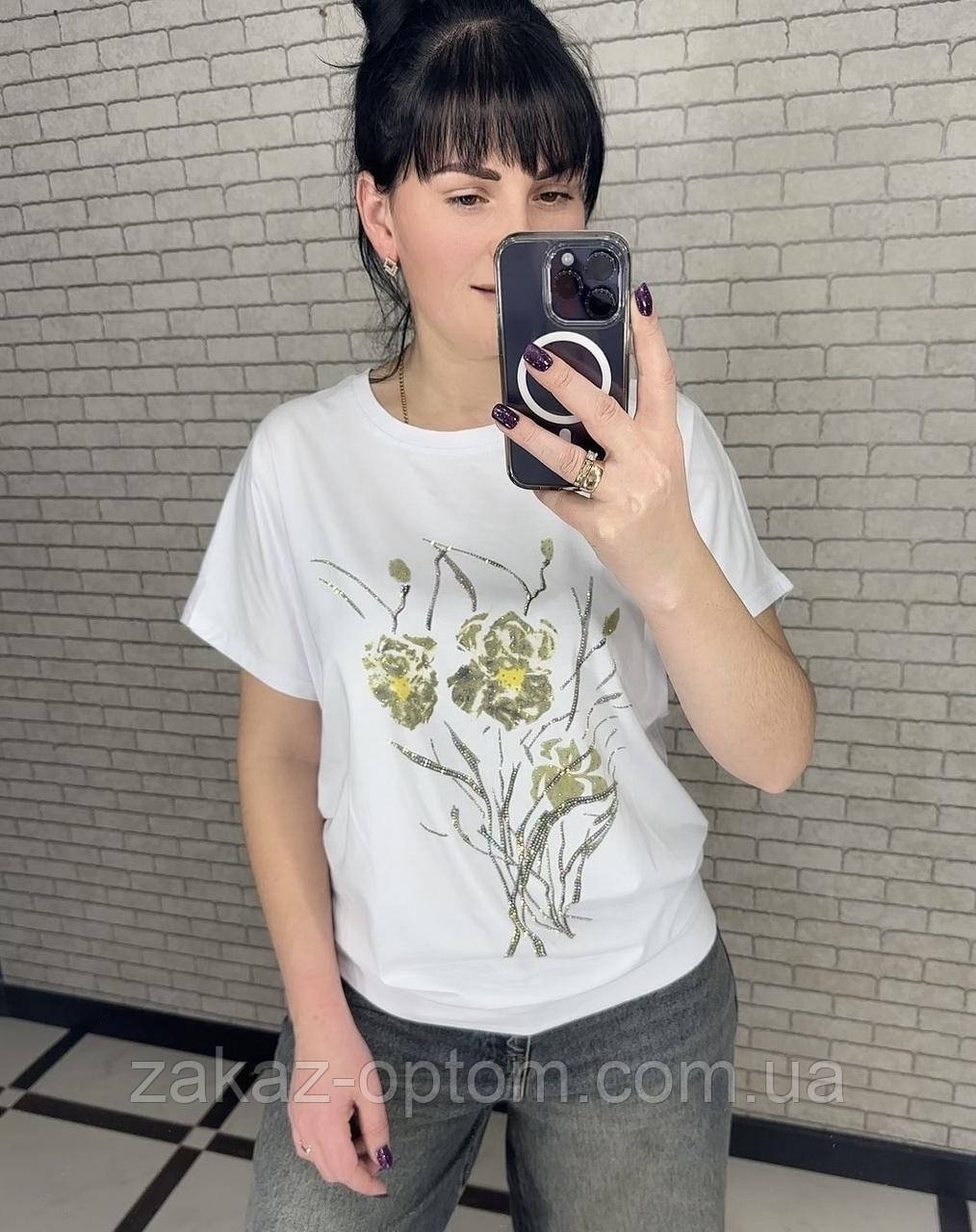 Футболка жіноча оптом (M-2XL) Китай 25026-133696