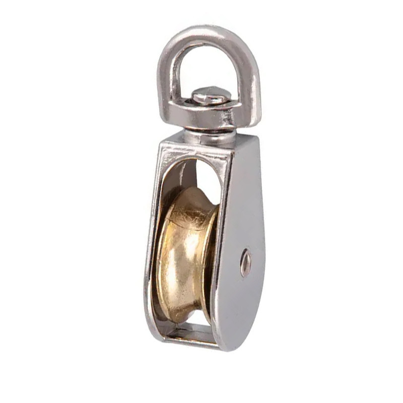 Блок одношківний 2" з вертлюгом для троса ø10мм нікельований [3KB20000003KBM0020] Metalvis, фото 1