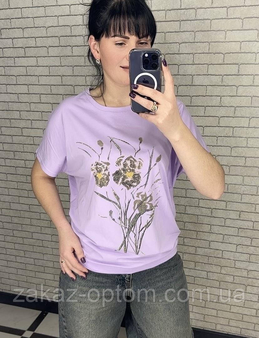 Футболка жіноча оптом (M-2XL) Китай 25026-133698