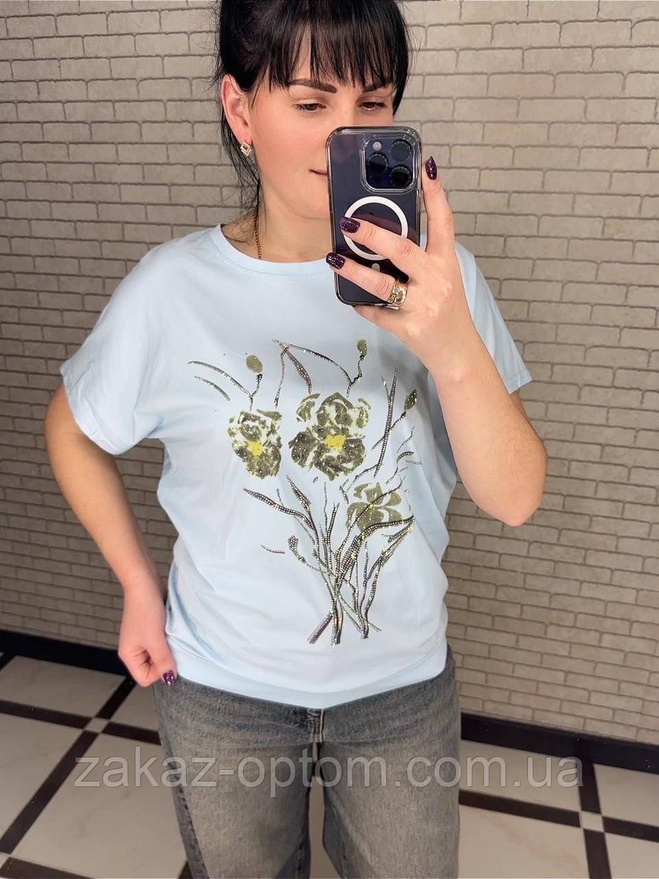 Футболка жіноча оптом (M-2XL) Китай 25026-133700