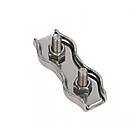 Затискач подвійний ø2мм M4 30x14мм для троса цинк білий (25 шт.) [3S20000005S0200020] Metalvis