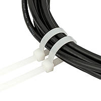 Хомут пластиковий (стяжка) Polax нейлонова 3 х 150мм, білий 100 шт. (37-087)