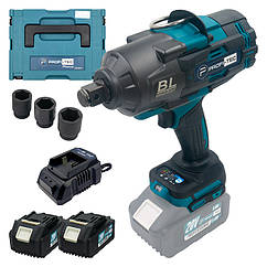 Акумуляторний гайковерт PROFI-TEC PTW2100BL POWERLine (2×PT2040EP (4.0 А·год), зарядне BC 20 V, кейс) + 3