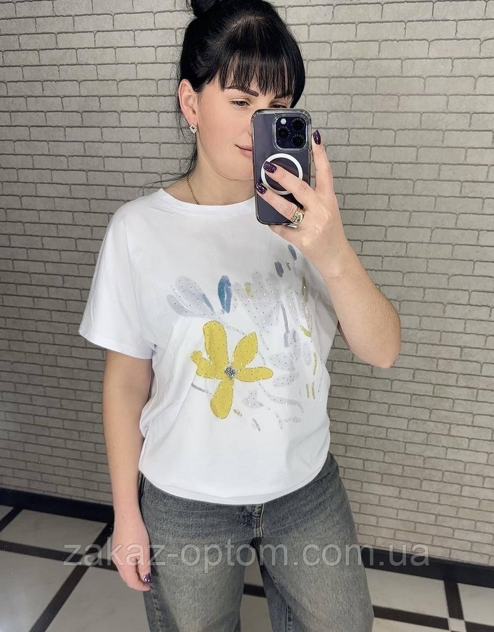 Футболка жіноча оптом (M-2XL) Китай 25027-133706