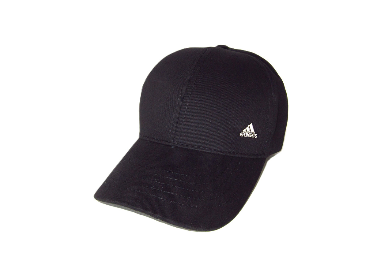Кепка бейсболка коттонова чорна  ADIDAS Адідас залізне лого 00345