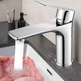 Латунний змішувач для умивальника з хром покриттям кріплення на гайці шланги для підключення М10 60см